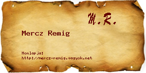 Mercz Remig névjegykártya